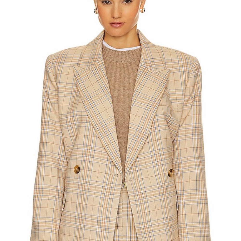 Song of Style Beige Plaid Blazer - worn twice - size: small